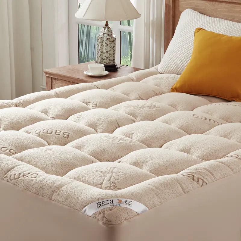 🍃 Thicken Bedding Fitted Sheet, Fluffy Pillow Top Pad,Cooling Comfortable Mattress Cover
